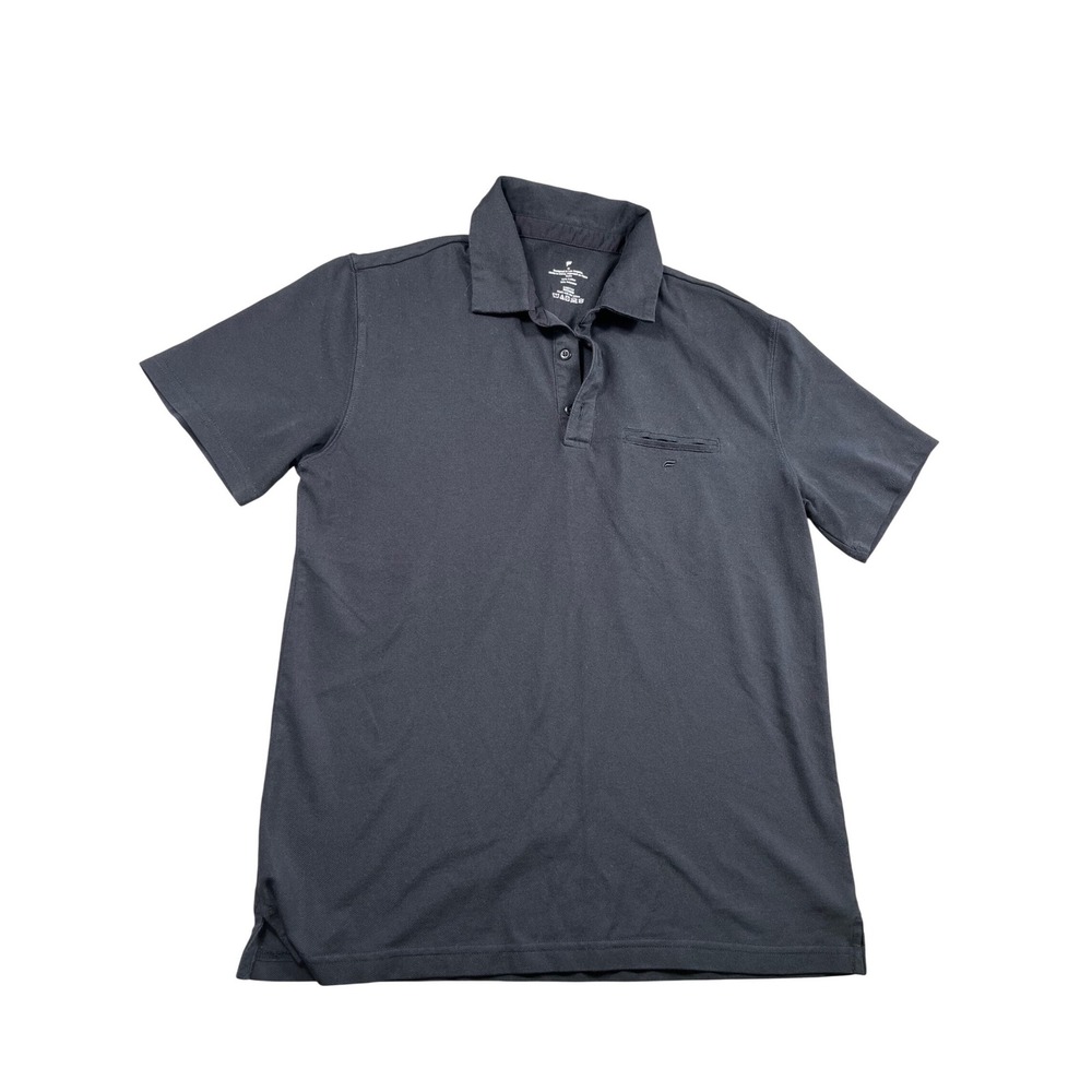 Fabletics Mens Black Polo Shirt Medium Performance Golf Athleisure Short Sleeve